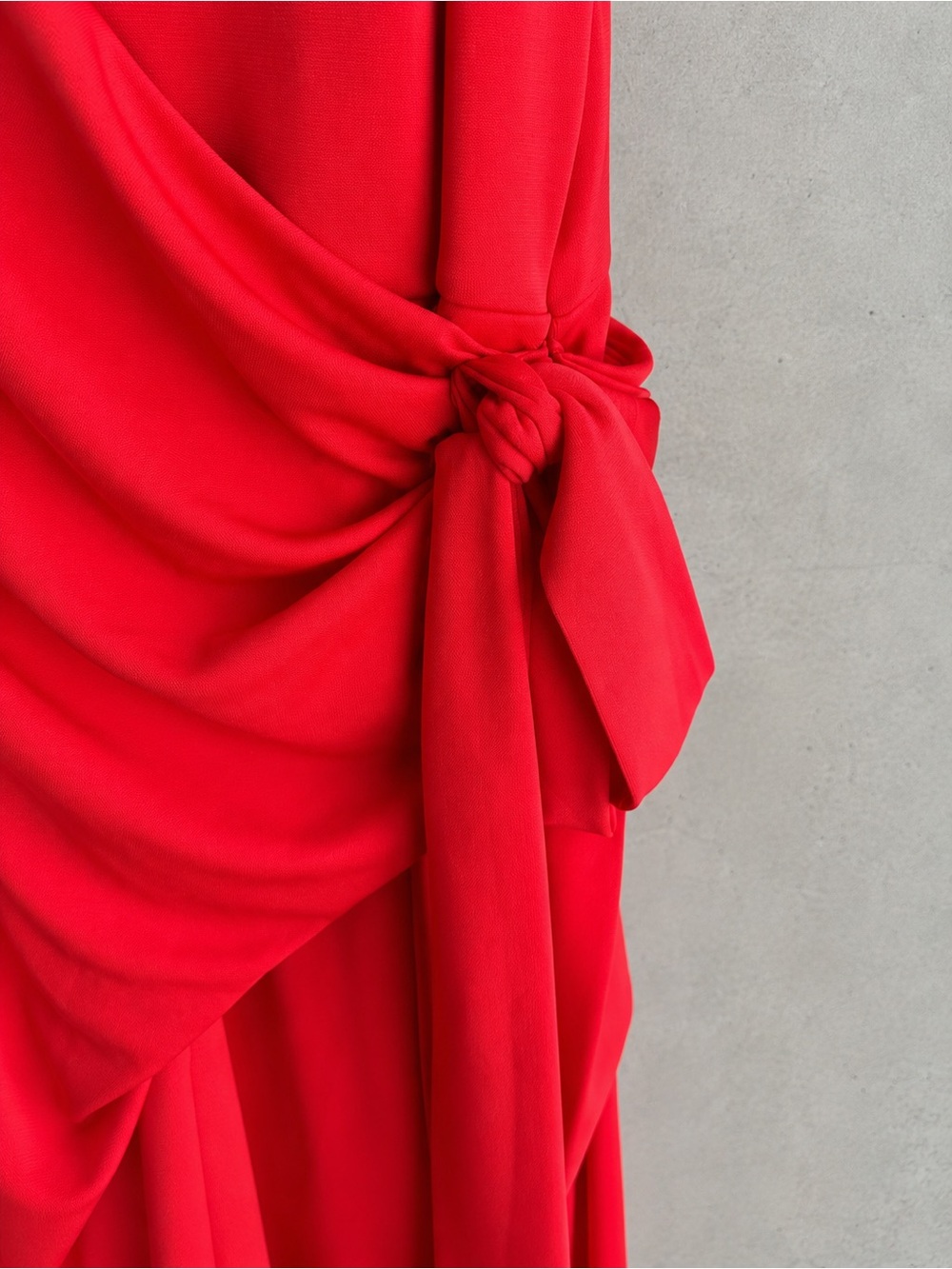 CINQ À SEPT Delia Red Draped Tie Midi Dress Size 8 - Picture 6 of 11